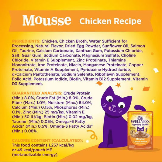Wellness Appetizing Entrees Chicken Mousse Cat (1.4oz) - Majestic Pet Kingdom