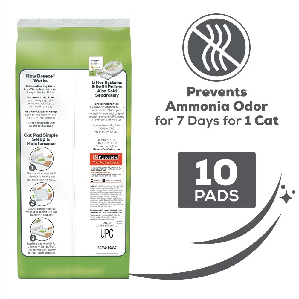 Cat Litter Pads Tidy Cats Breeze Refill Pack 10 Count Box