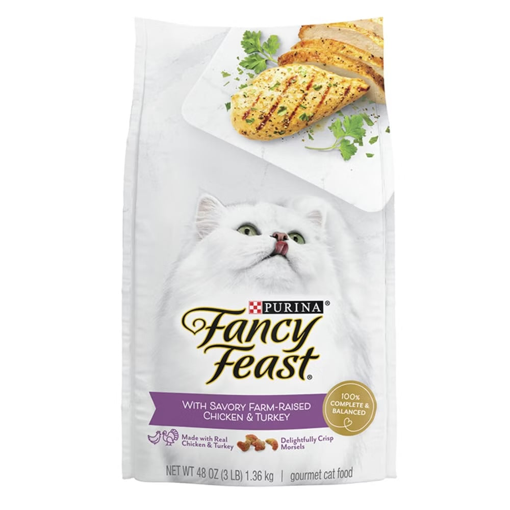 Cat Food Fancy Feast Gourmet Chicken Turkey Dry Kibble 3lb