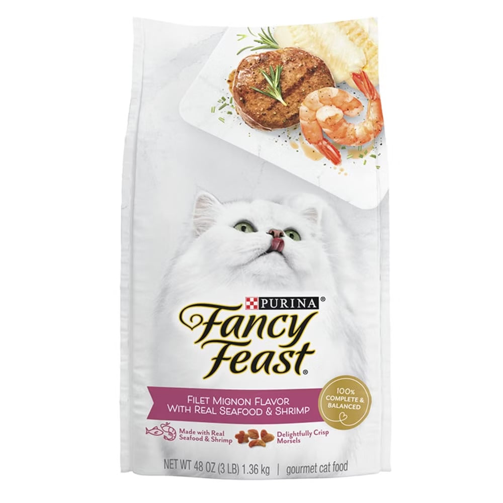 Cat Food Fancy Feast Gourmet Filet Mignon Flavor Dry 3lb Bag