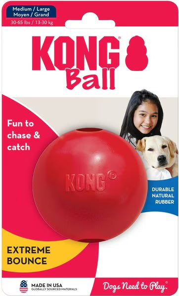 Dog Ball Toy KONG Classic Natural Rubber Fetch Ball Medium
