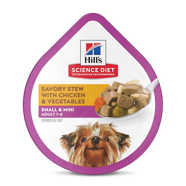 Hill's Science Diet Adult Small & Mini Canned Dog Food, Savory Stew Chicken & Vegetables (3.5oz) - Majestic Pet Kingdom