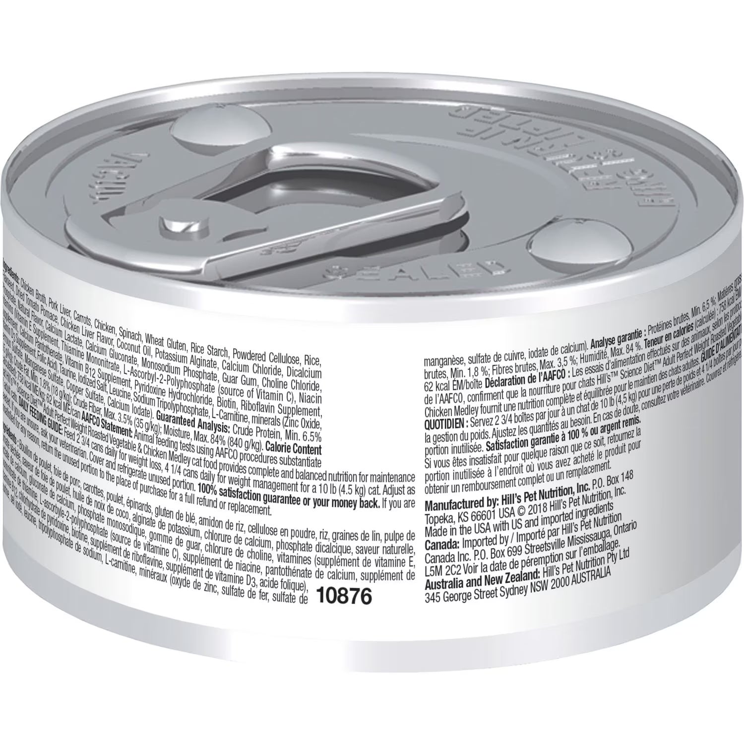 Hill's Science Diet Perfect Weight Canned Cat Food, Roasted Vegetable & Chicken Medley (2.9oz) - Majestic Pet Kingdom