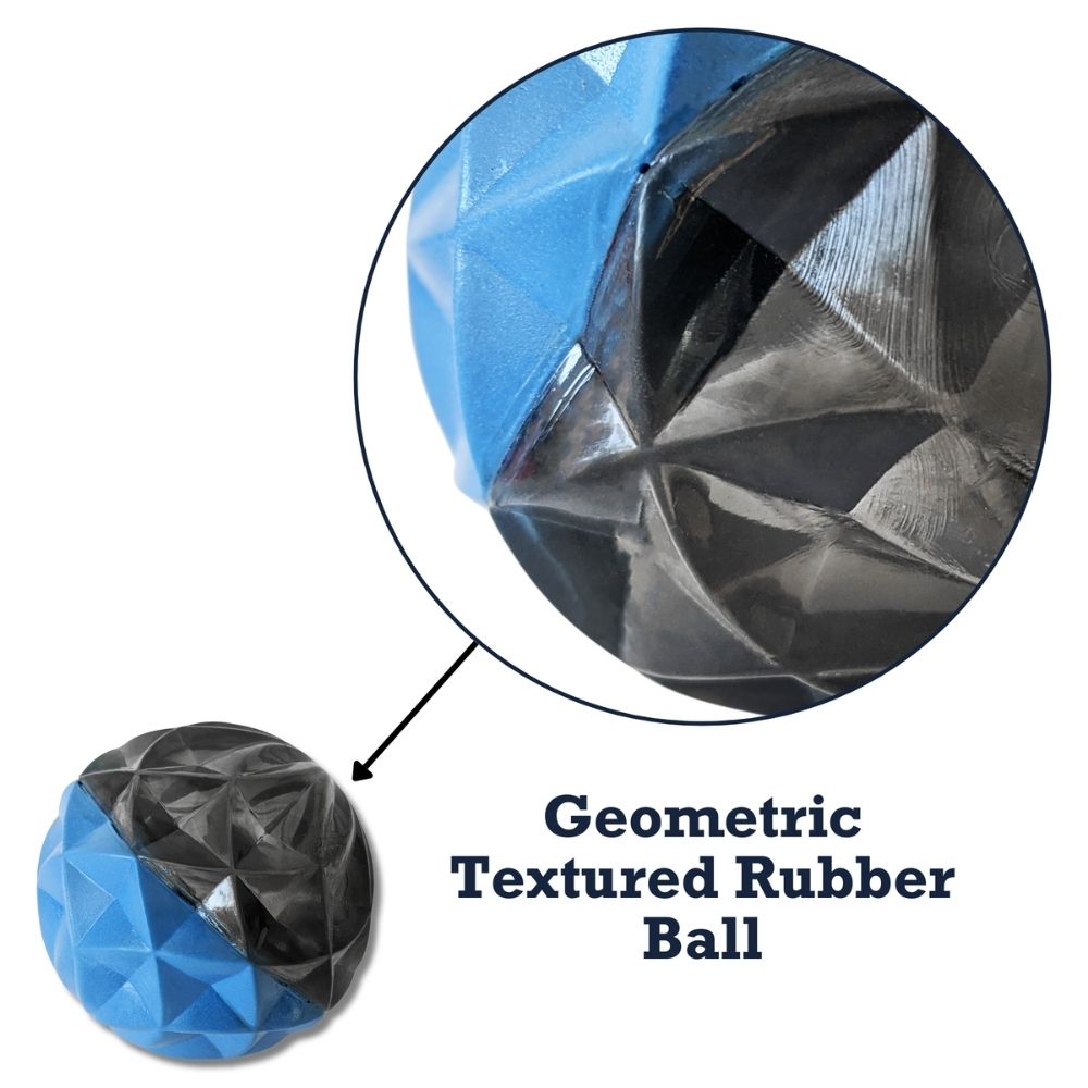 Dog Chew Toy Geometric Textured Rubber Ball for Large Dogs - Detail Angle 4 | Majestic Pet Kingdom