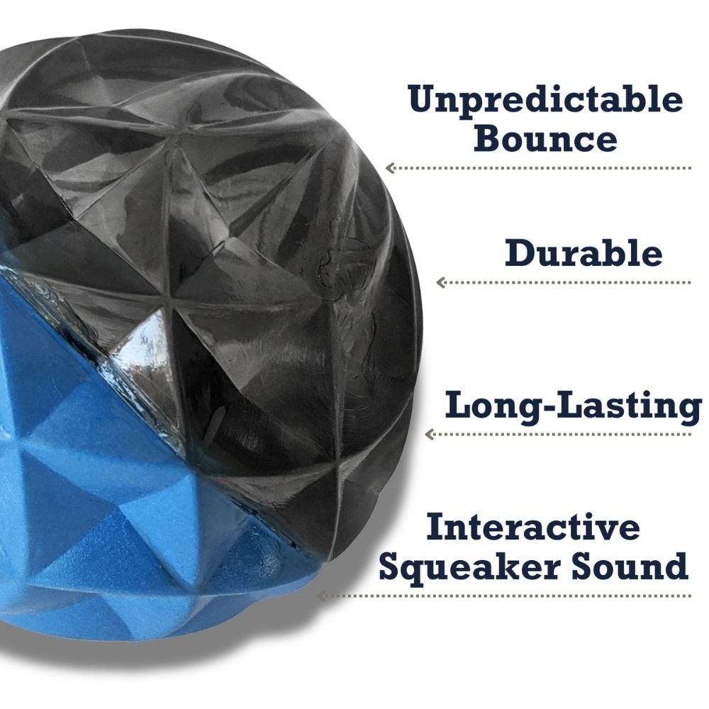 Dog Chew Toy Geometric Textured Rubber Ball for Large Dogs