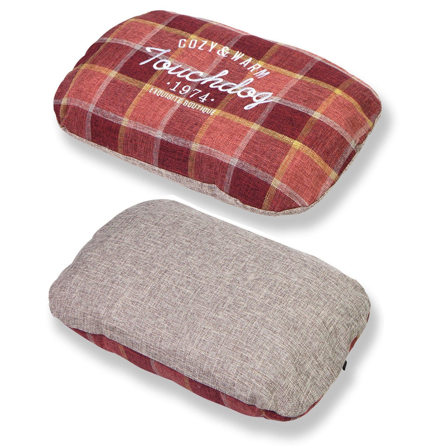 Touchdog 'Archi-Checked' Designer Plaid Oval Dog Bed