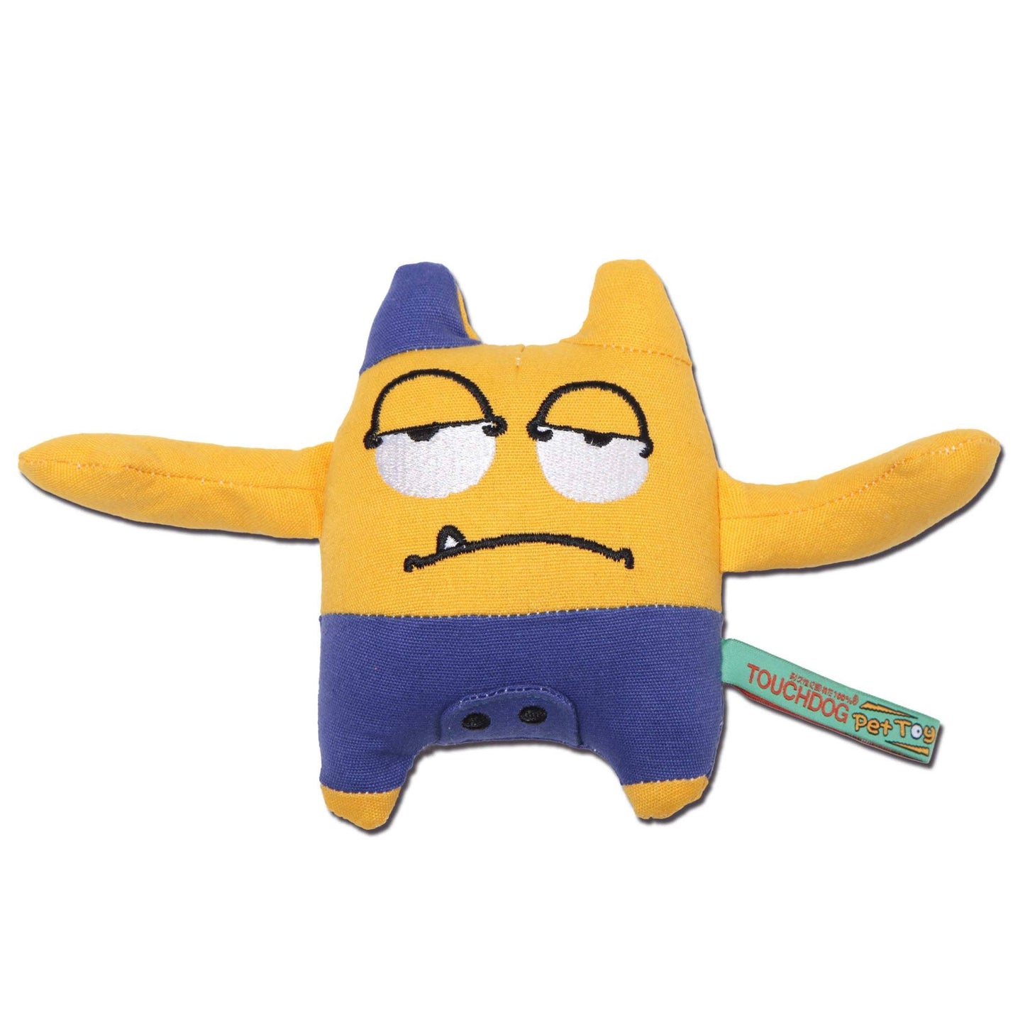 Touchdog Cartoon Monster Plush Dog Toy - Yellow