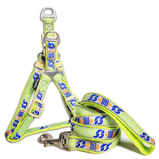 dog-harness-leash-set-chain-print-heavy-duty-walking-luxury-view-1 | Majestic Pet Kingdom