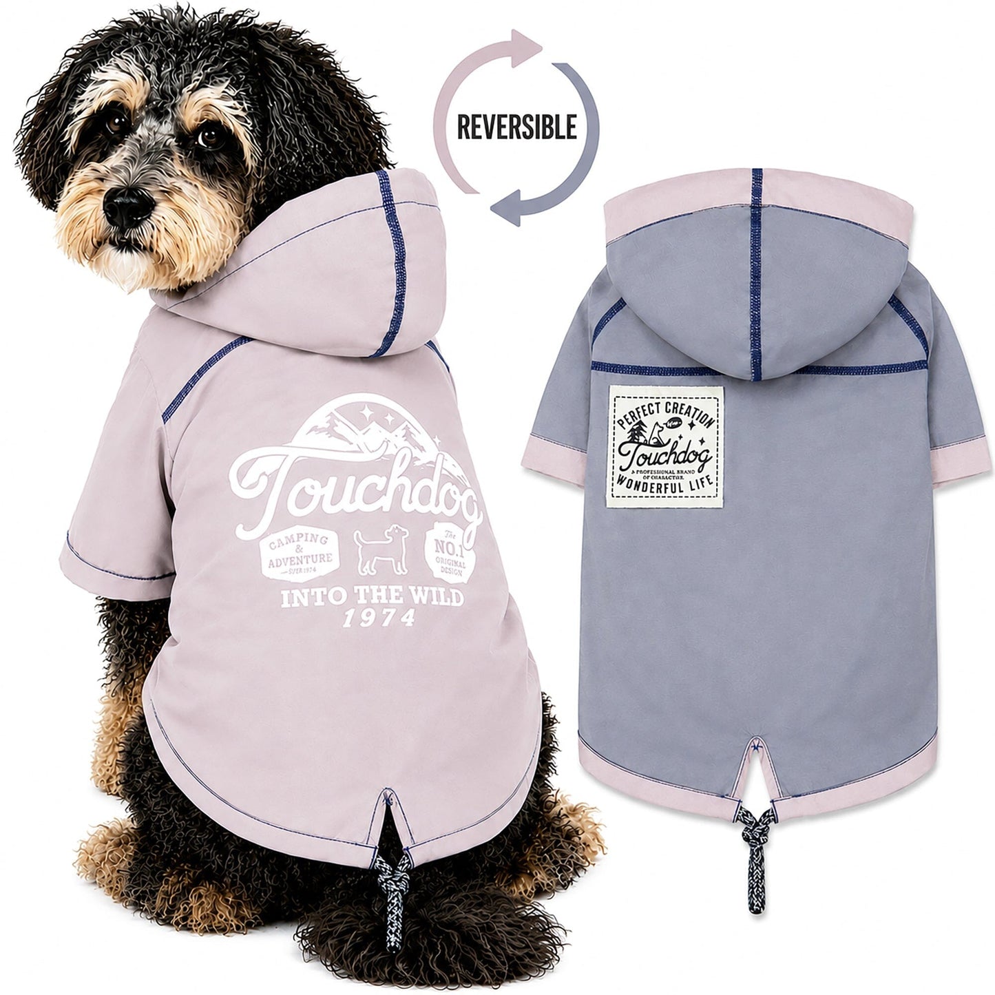 Touchdog 'Cloudburst' Reversible Fashion Waterproof Dog Raincoat