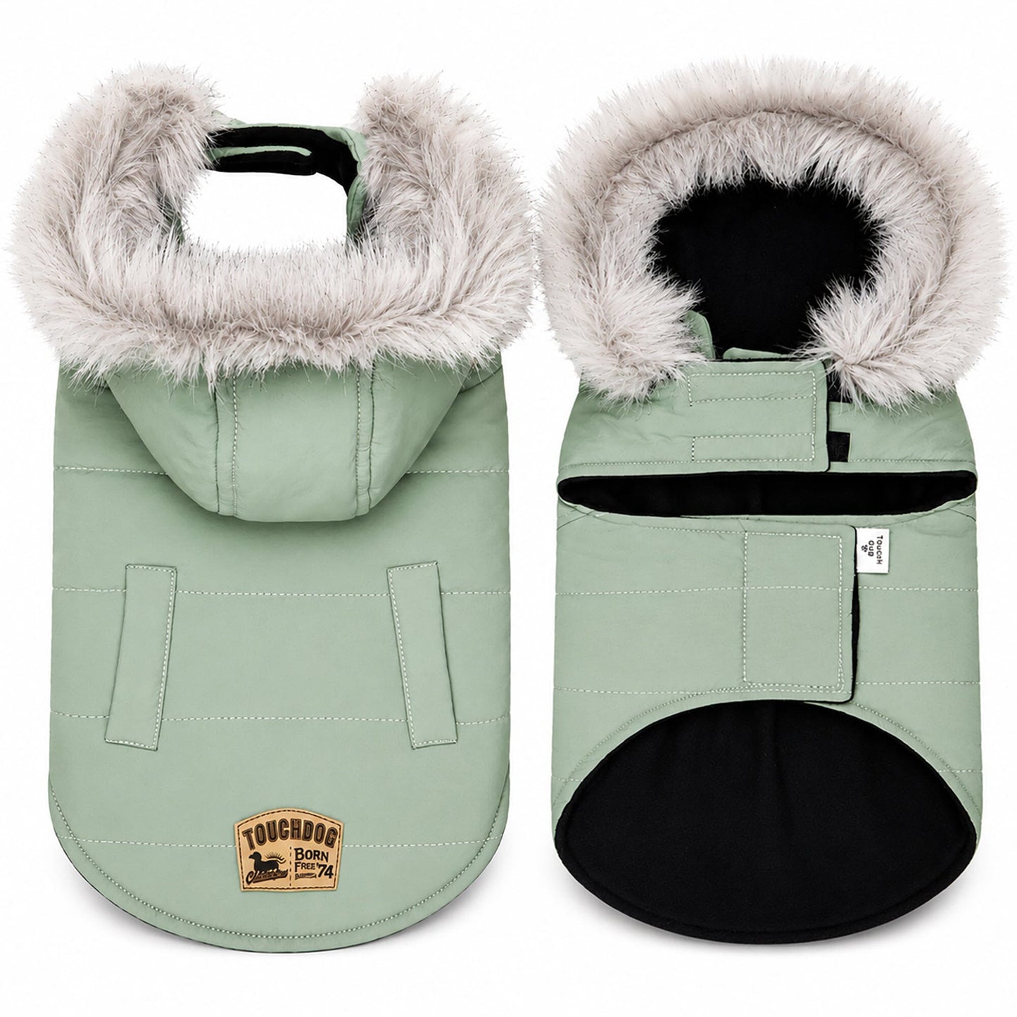 Touchdog 'Eskimo-Swag' Duck-Down Insulated Winter Dog Coat Parka