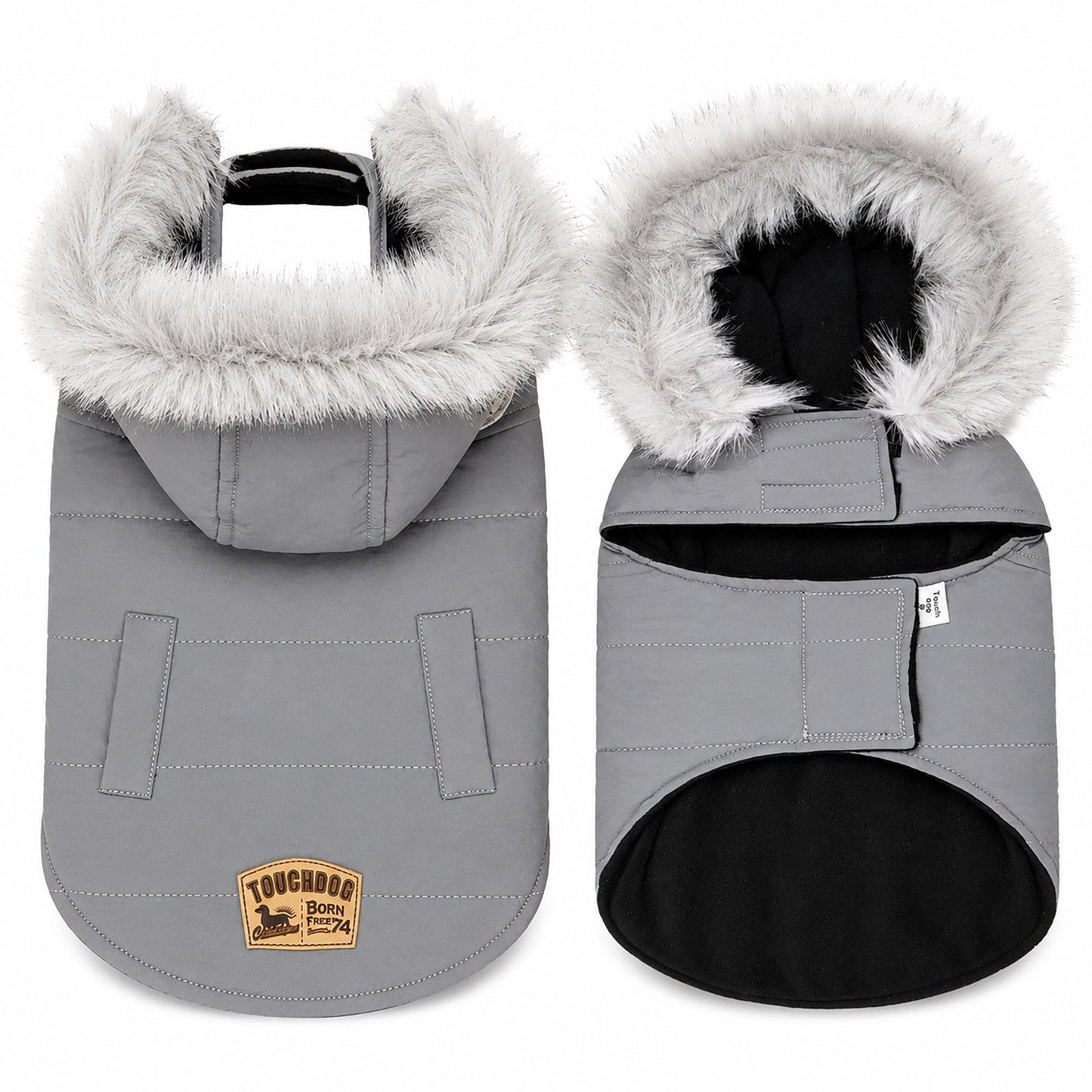 Touchdog 'Eskimo-Swag' Duck-Down Insulated Winter Dog Coat Parka