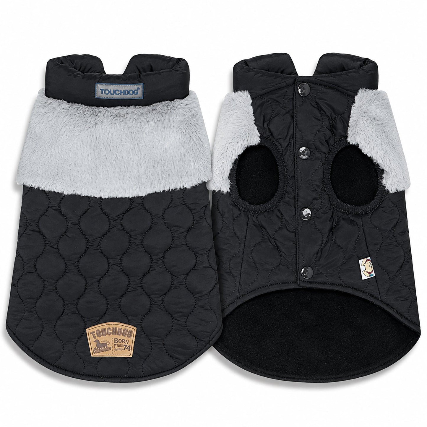 Touchdog 'Furrost-Bite' Fur and Fleece Designer Fashion Dog Jacket