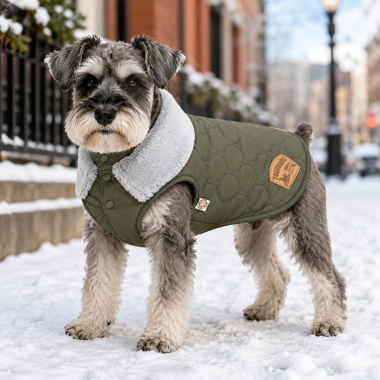 Touchdog 'Furrost-Bite' Fur and Fleece Designer Fashion Dog Jacket