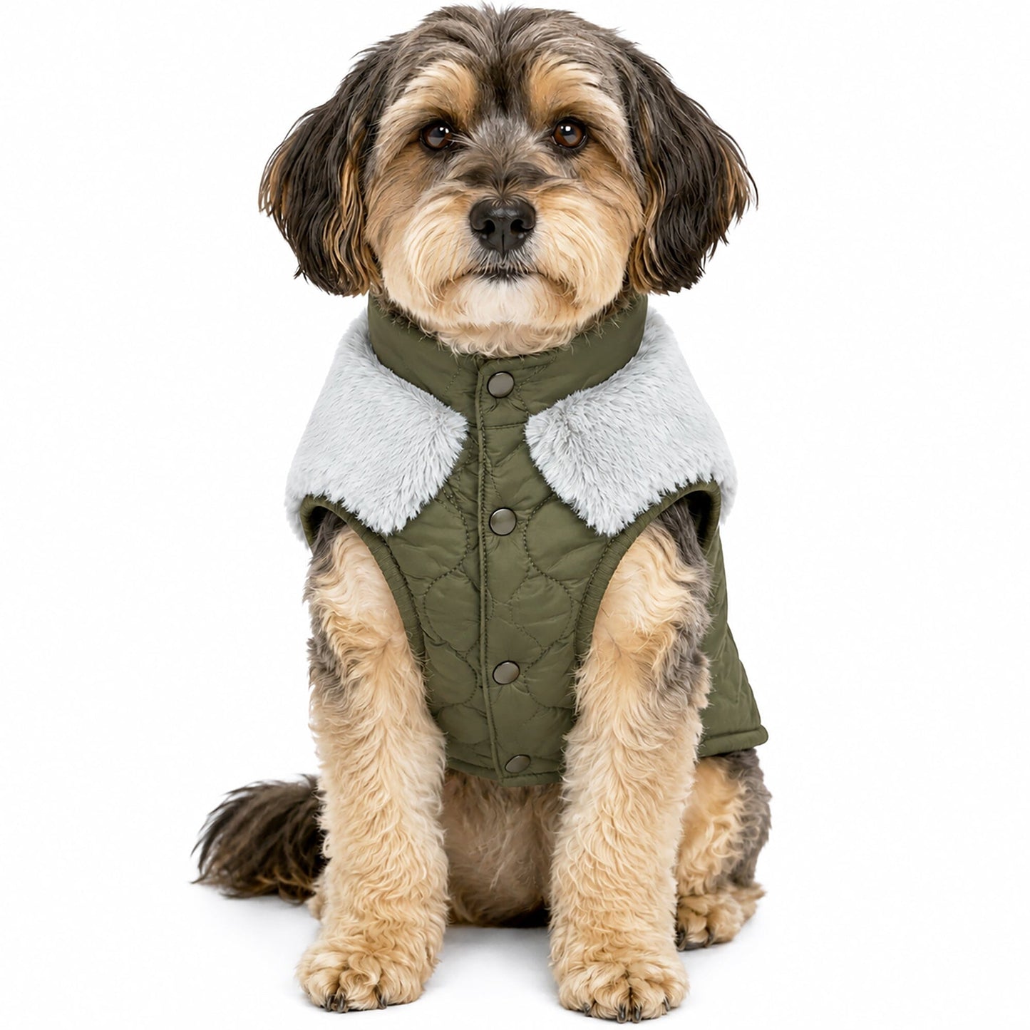 Touchdog 'Furrost-Bite' Fur and Fleece Designer Fashion Dog Jacket