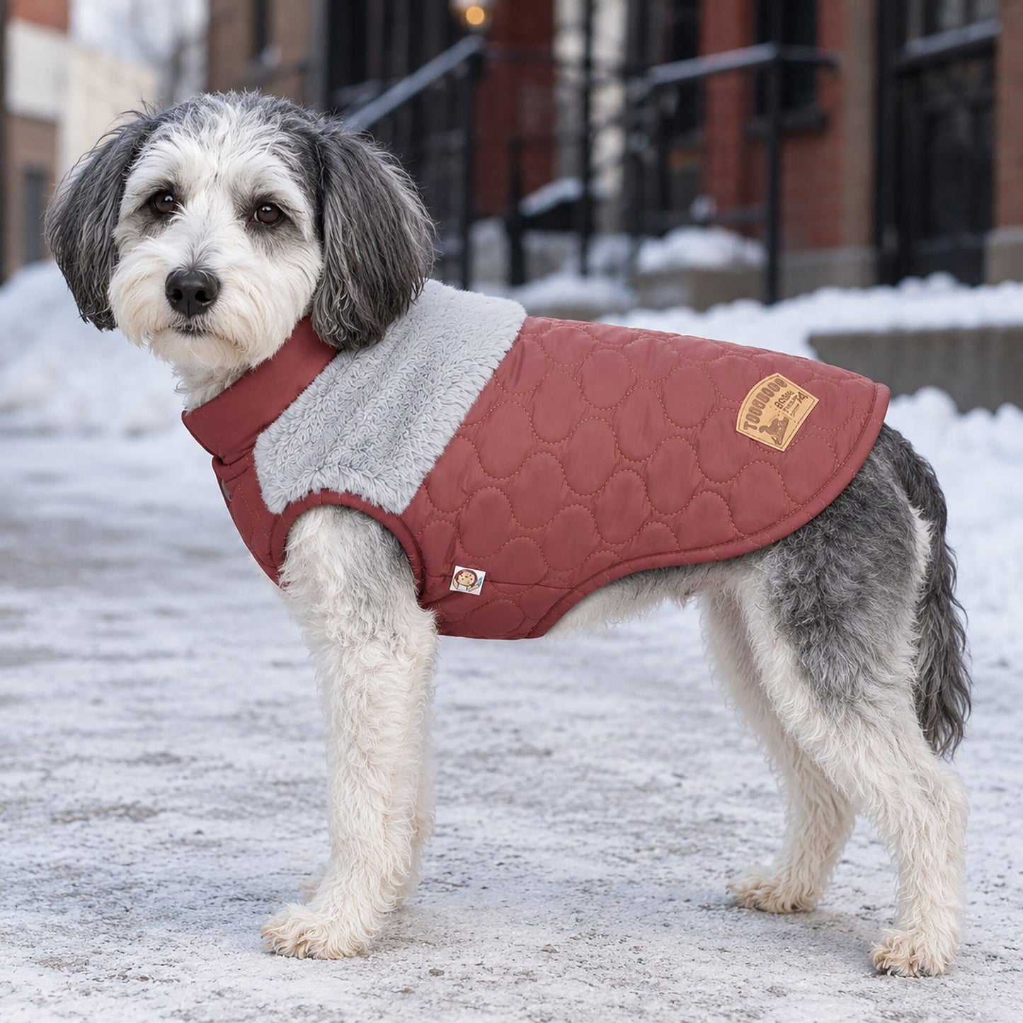 Touchdog 'Furrost-Bite' Fur and Fleece Designer Fashion Dog Jacket