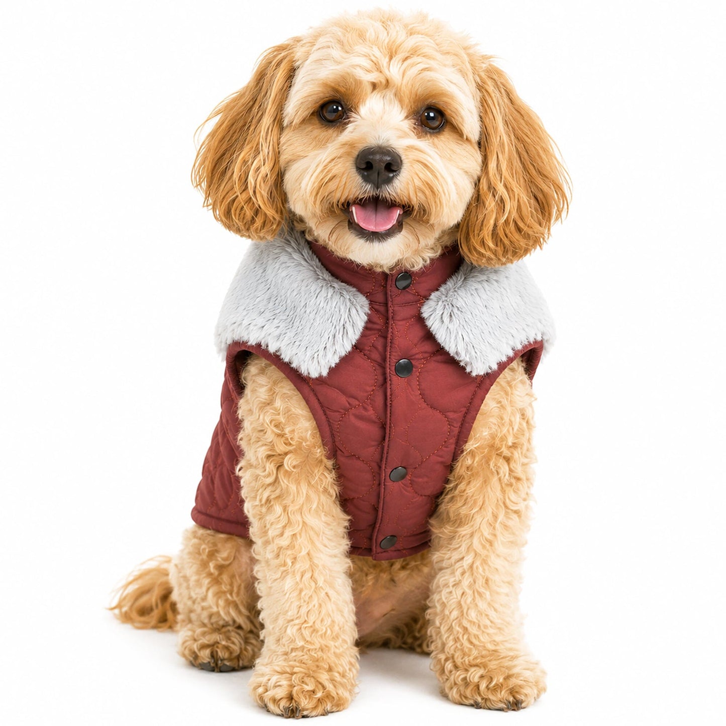 Touchdog 'Furrost-Bite' Fur and Fleece Designer Fashion Dog Jacket
