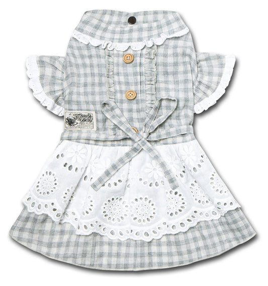dog-plaid-dress-classical-checked-ruffled-summer-skirt-luxury-view-1 | Majestic Pet Kingdom