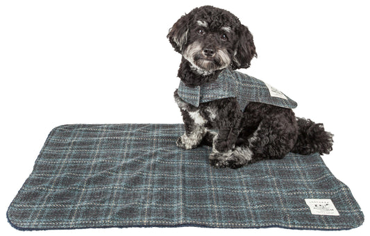 dog-jacket-travel-mat-set-windowpane-plaid-warm-bed-luxury-view-2 | Majestic Pet Kingdom