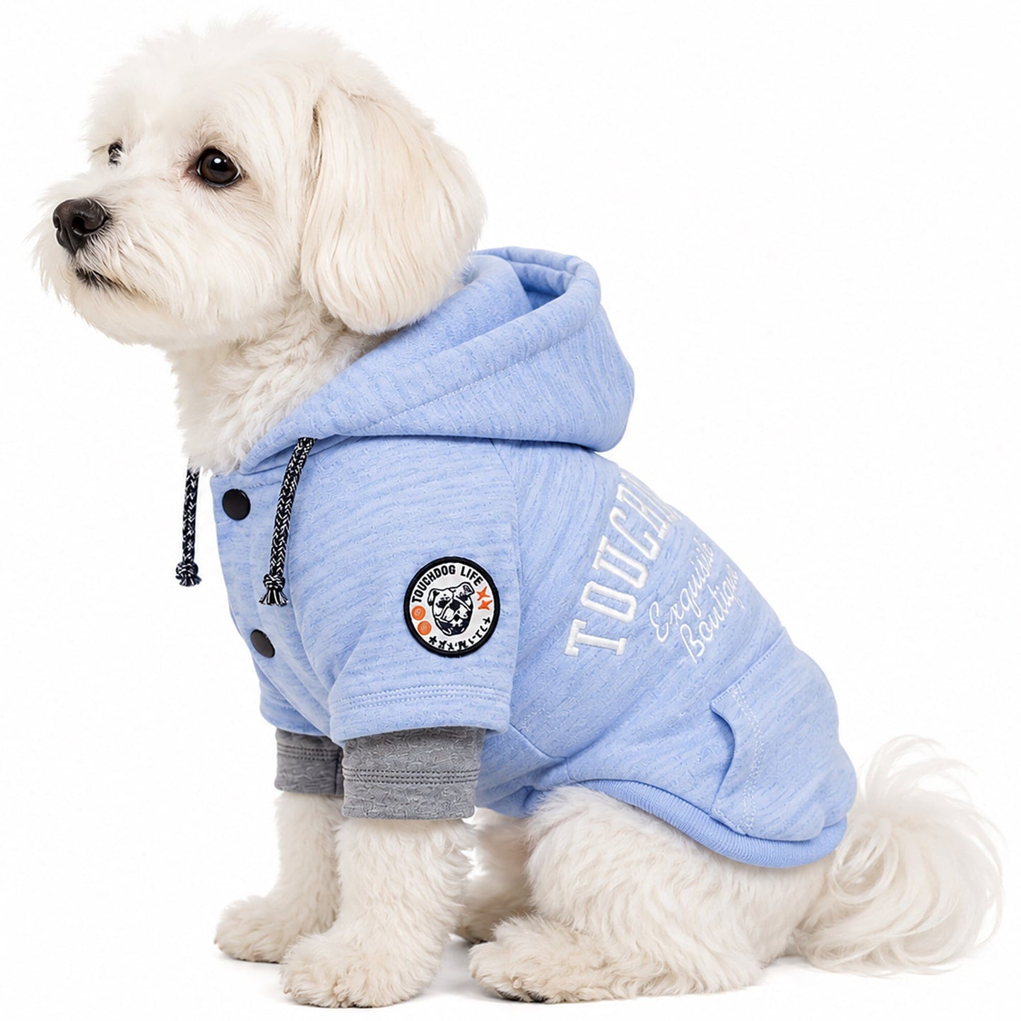 Touchdog ® Hampton Beach Ultra-Soft Blasted Cotton Hooded Dog Sweater