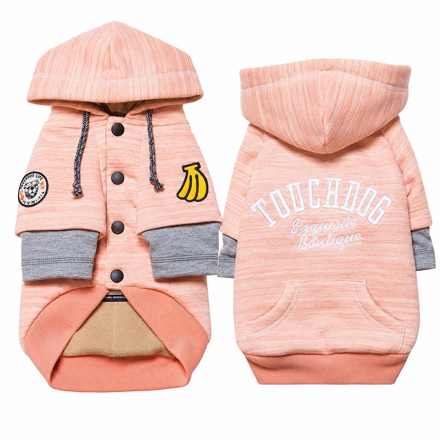 Touchdog ® Hampton Beach Ultra-Soft Blasted Cotton Hooded Dog Sweater