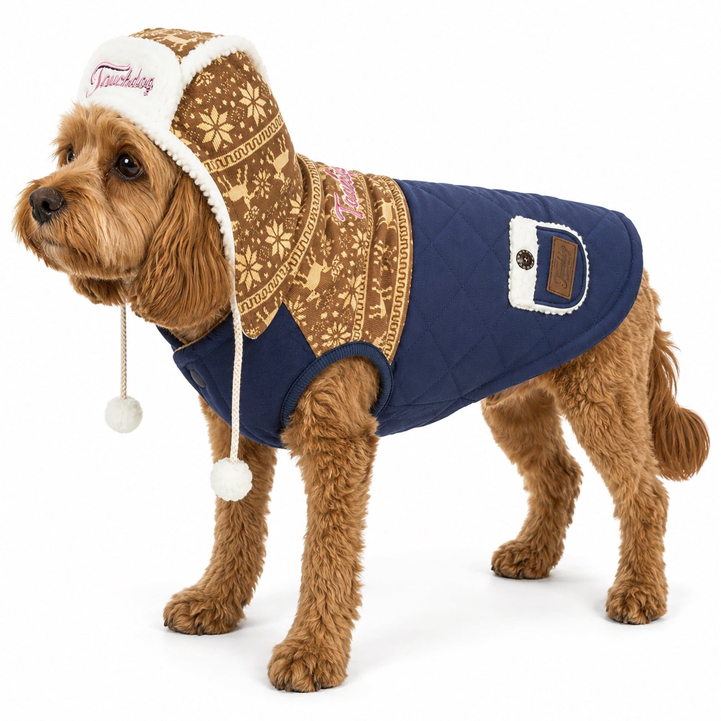 Touchdog ® 'Snowadayz' Pom Pom Hooded Fashion Dog Jacket