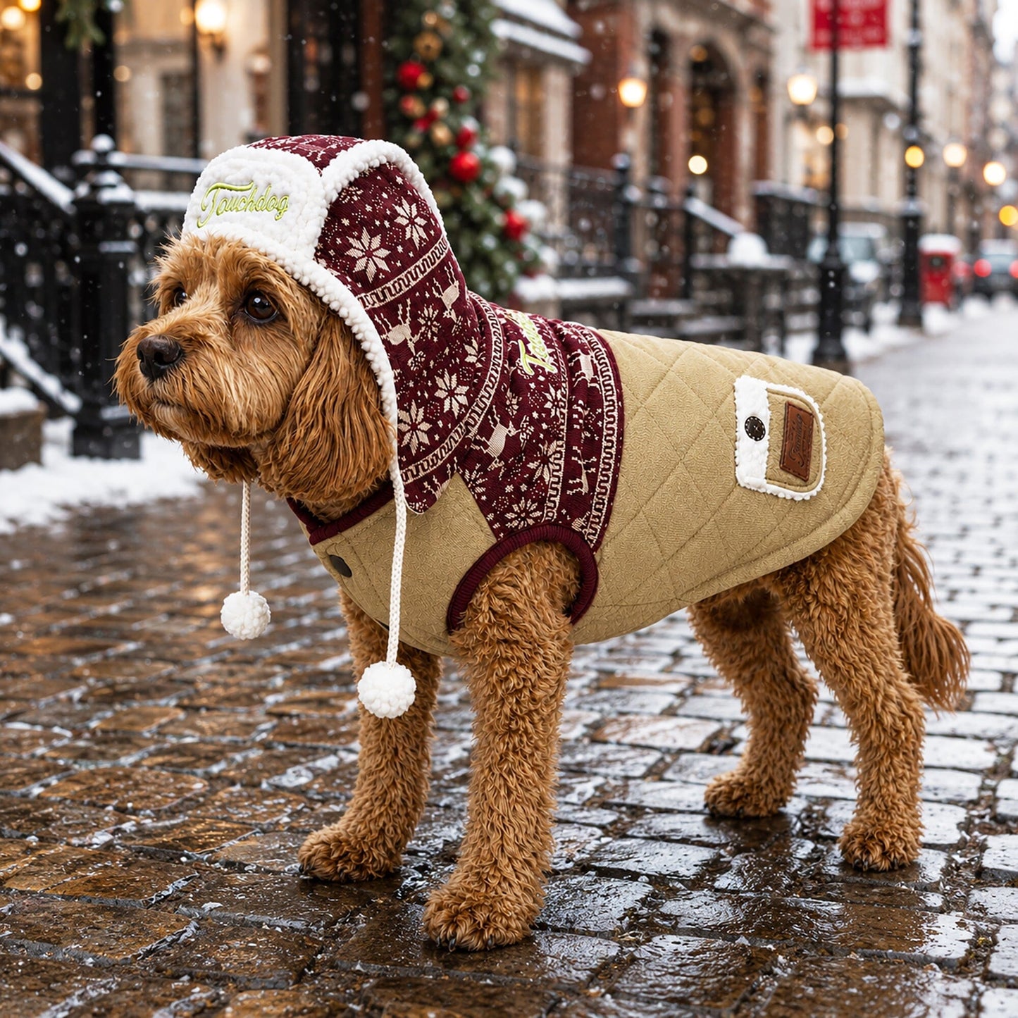Touchdog ® 'Snowadayz' Pom Pom Hooded Fashion Dog Jacket