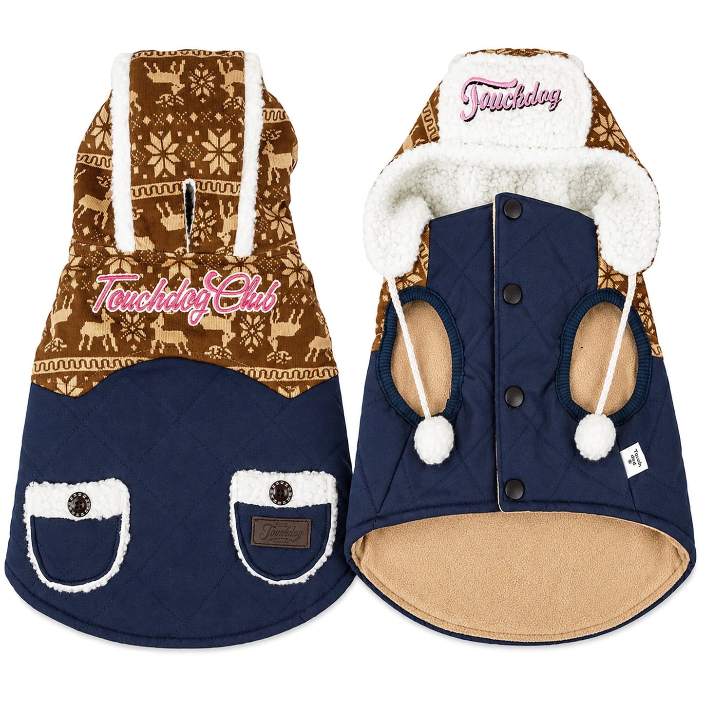 Touchdog ® 'Snowadayz' Pom Pom Hooded Fashion Dog Jacket