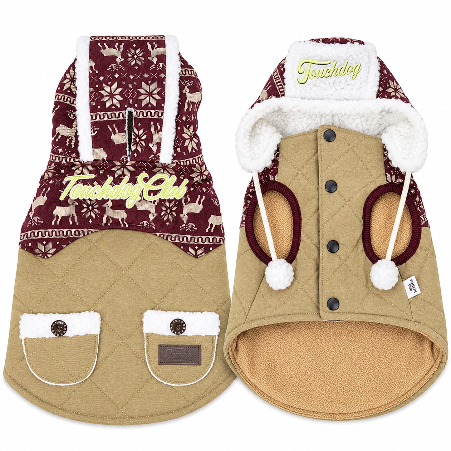 Touchdog ® 'Snowadayz' Pom Pom Hooded Fashion Dog Jacket