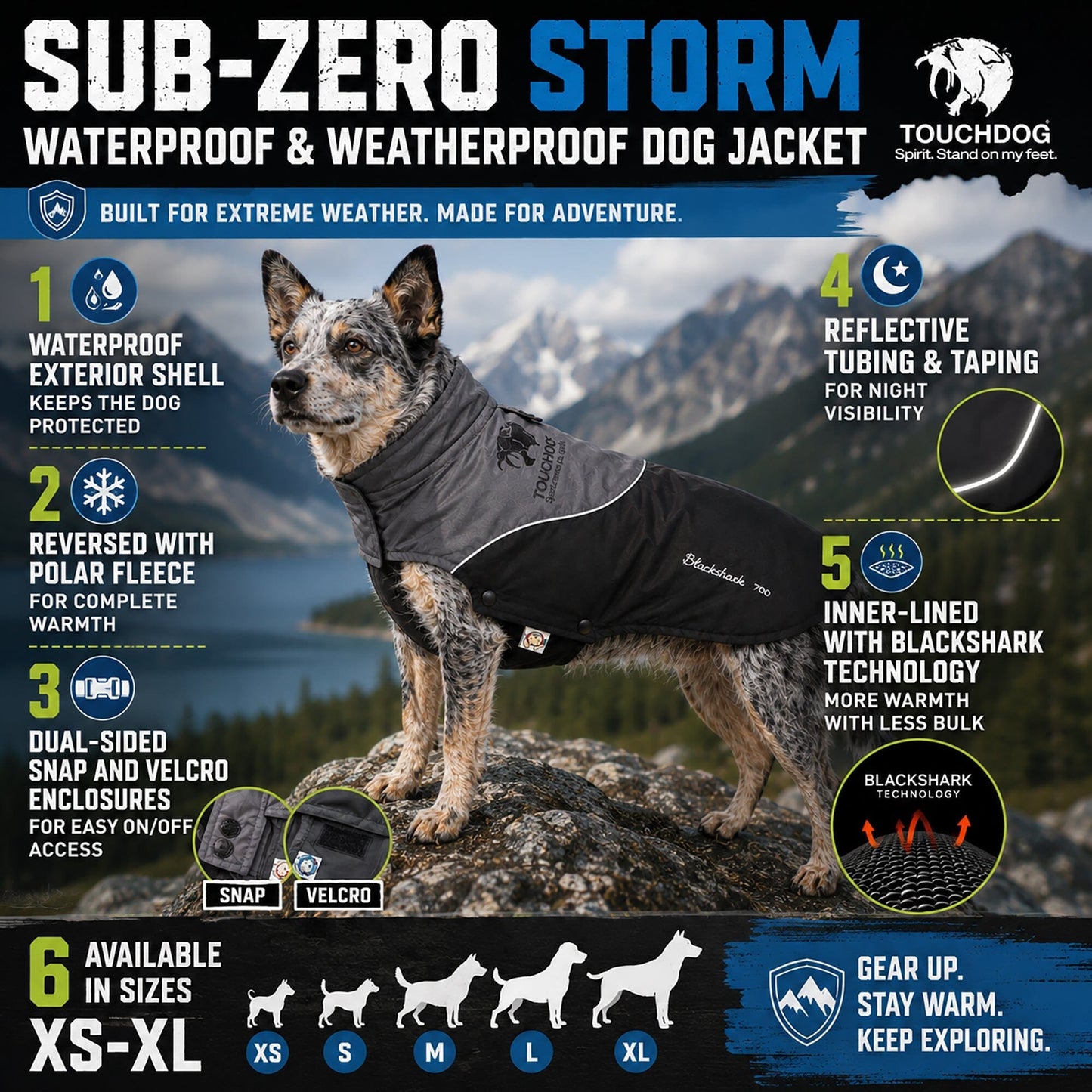 Touchdog ® Subzero-Storm Reflective Year Round Waterproof Dog Coat