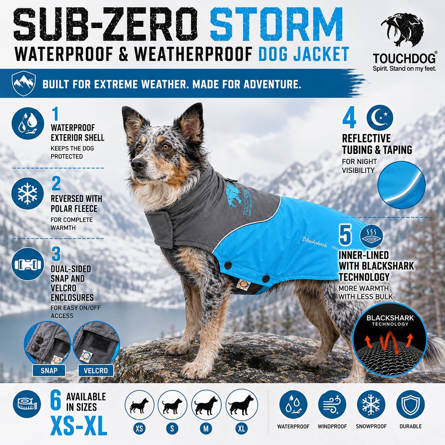 Touchdog ® Subzero-Storm Reflective Year Round Waterproof Dog Coat