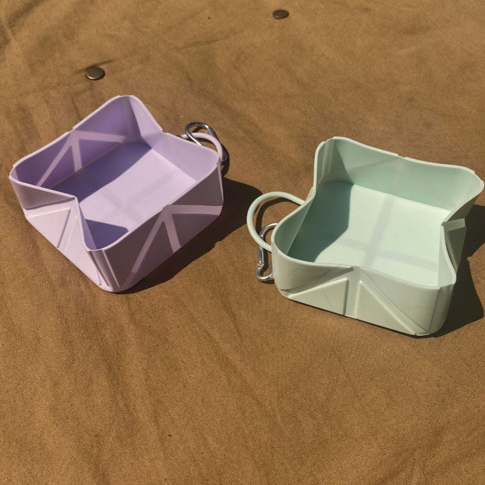 Compact Foldable Pet Food & Water Bowl – Ideal for Travel