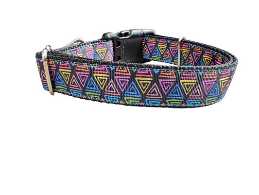 Dog Collar Triangle Doodles Abstract Geometric Modern Art Nylon