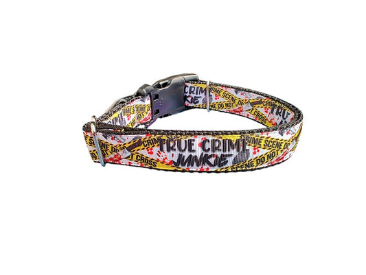 Dog Collar True Crime Junkie Mystery Podcast Novelty Printed Nylon