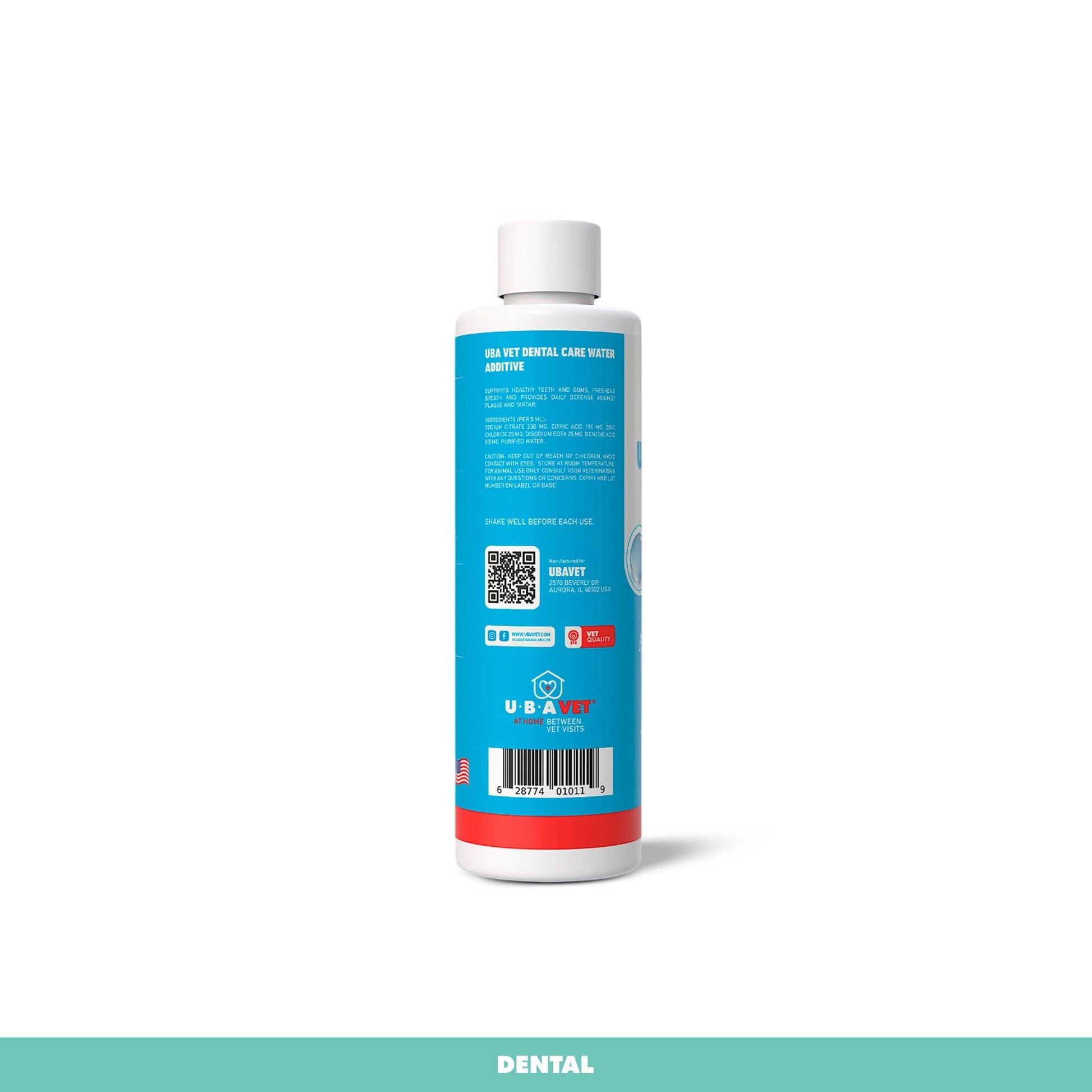Dog Dental Water Additive UBAVET Odorless Oral Care 16 oz - Detail Angle 2 | Majestic Pet Kingdom