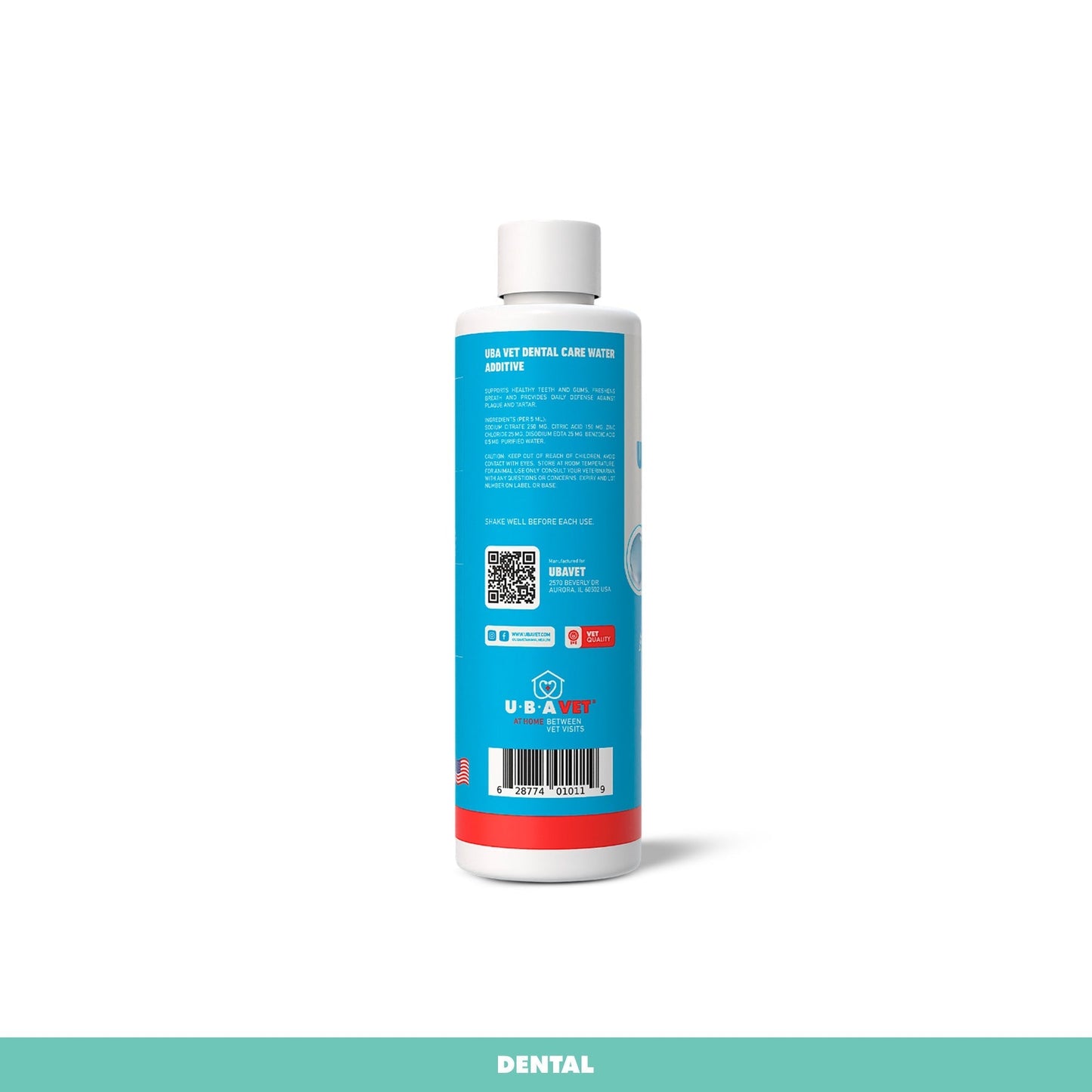 Dog Dental Water Additive UBAVET Odorless Oral Care 16 oz
