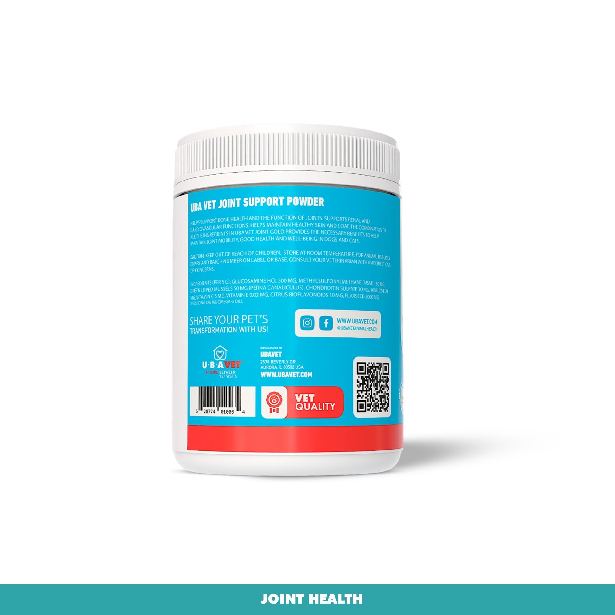 UBAVET Joint Support Gold Powder for Dogs & Cats (8.8 oz)