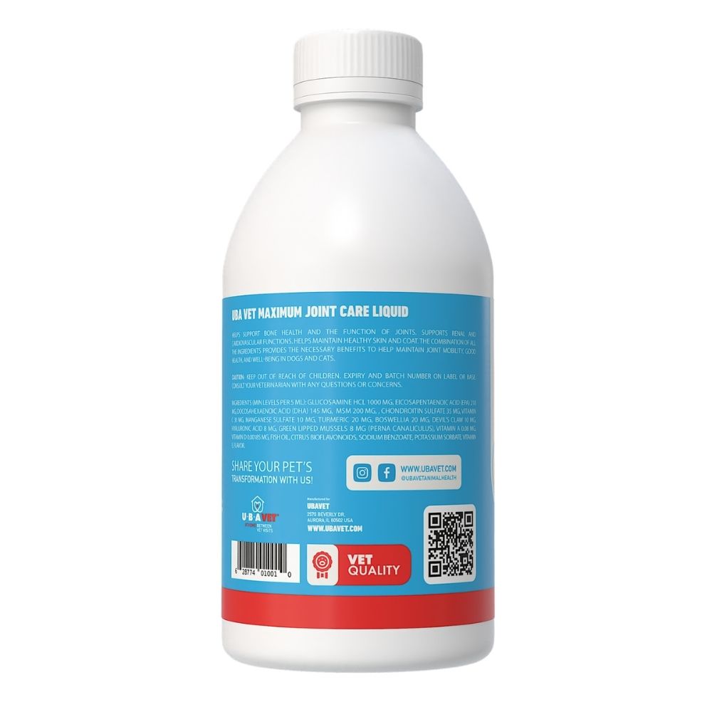 Pet Joint Support UBAVET Joint Power MEG Liquid Formula - Detail Angle 2 | Majestic Pet Kingdom
