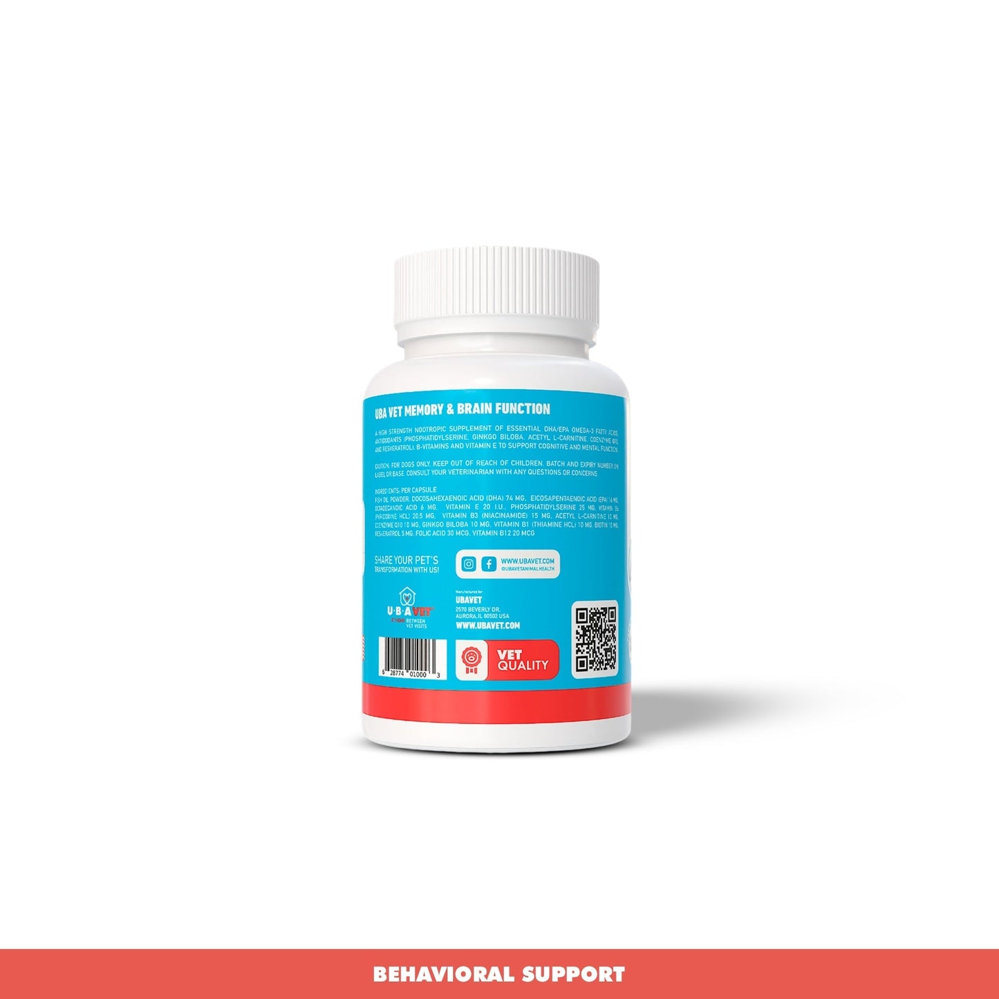 Dog Brain Supplement UBAVET Senior Cognitive Support Chews