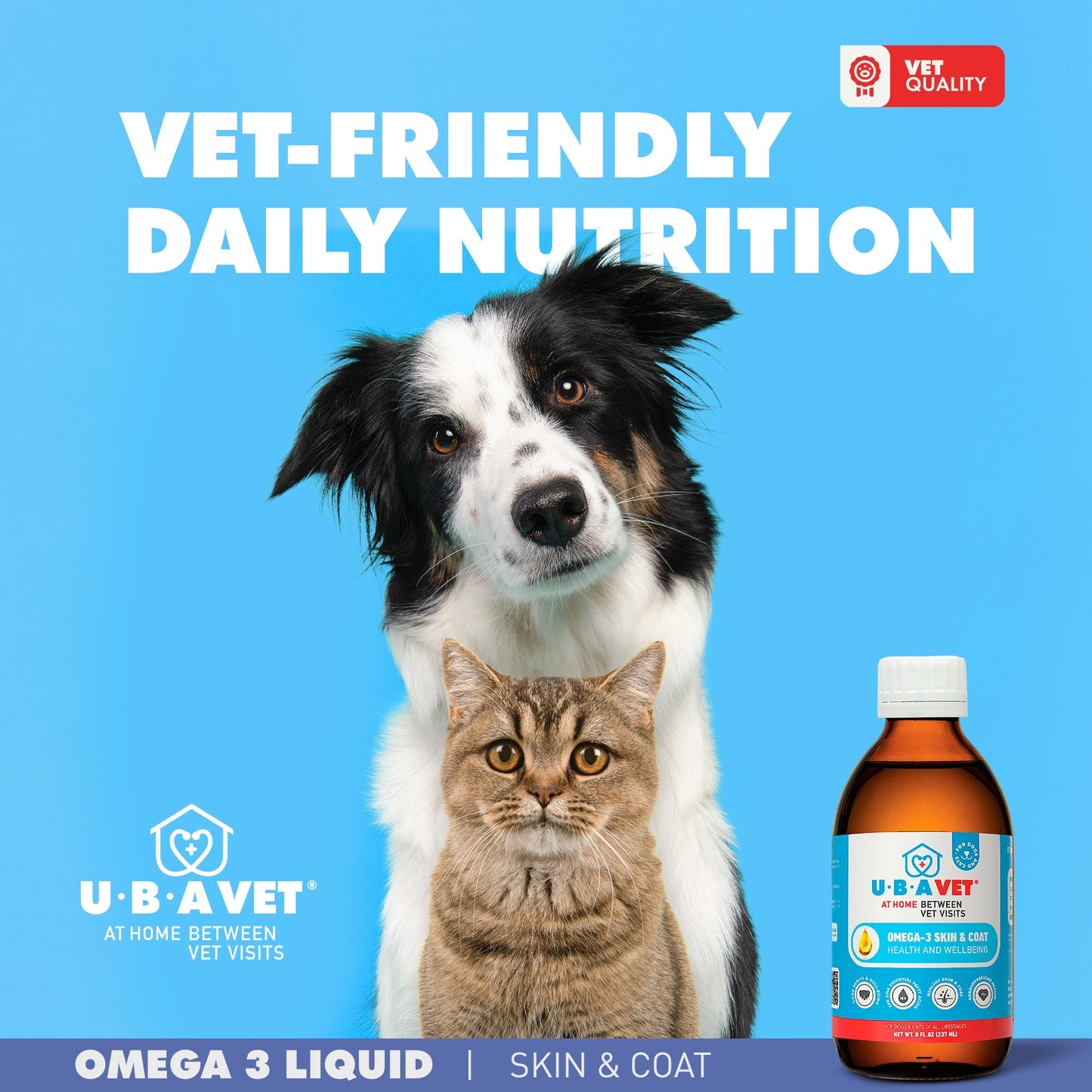 Dog Omega-3 Liquid UBAVET Skin and Coat Supplement 8 fl oz - Detail Angle 4 | Majestic Pet Kingdom