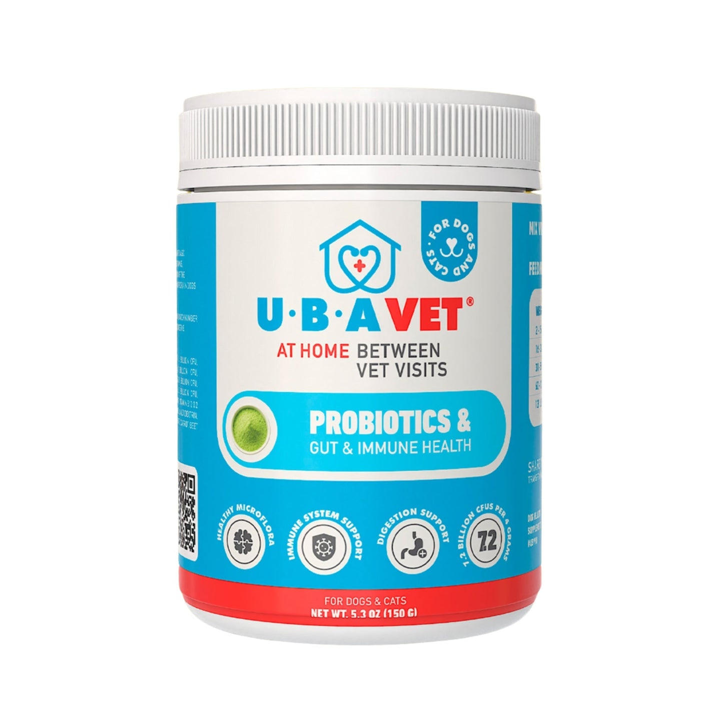 Dog Probiotics Powder UBAVET Gut Health Supplement 5.3 oz