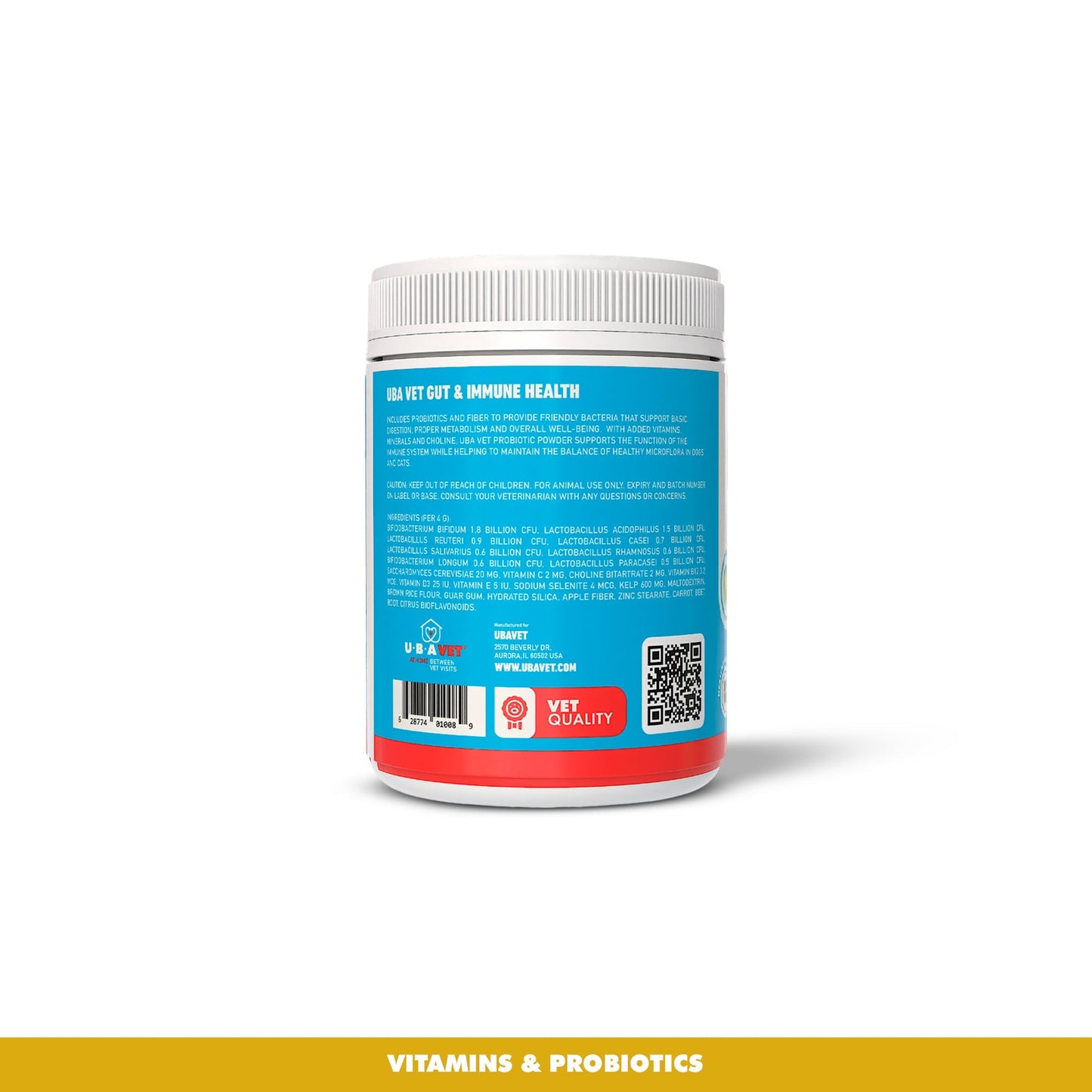 UBAVET Probiotics & Gut Health Powder Supplement (5.3 oz)