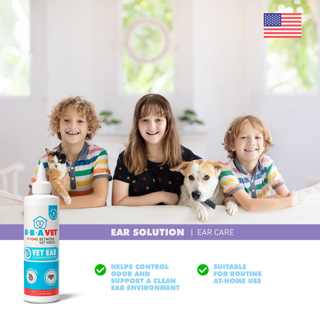 UBAVET Vet Ear Cleansing Solution for Dogs & Cats (4 oz)