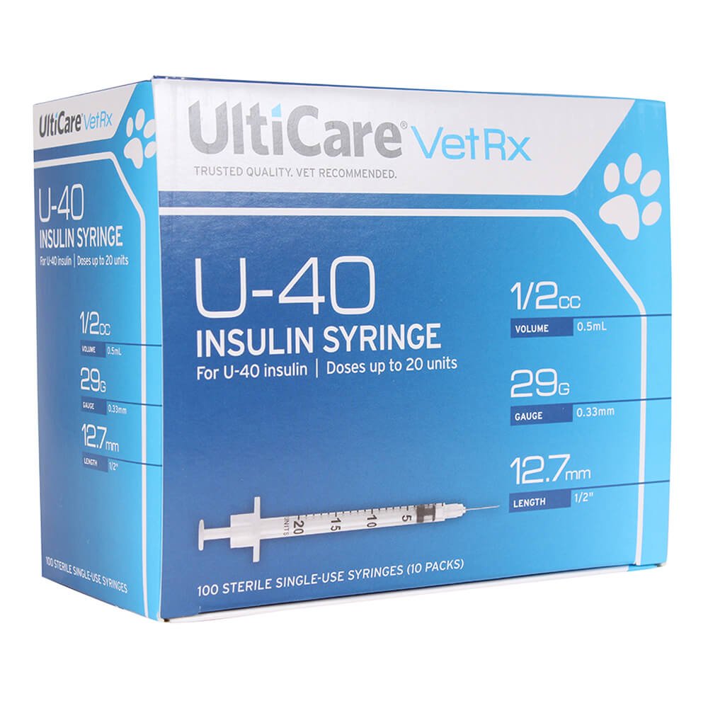 UltiCare U-40 Insulin Syringes, 29ga x ½", Box of 100 ct Pet Wellness | Majestic Pet Kingdom™