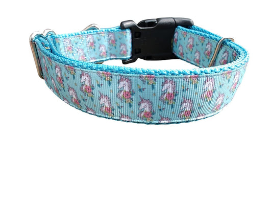 Dog Collar Unicorn Magical Fantasy Rainbow Horn Patterned Nylon