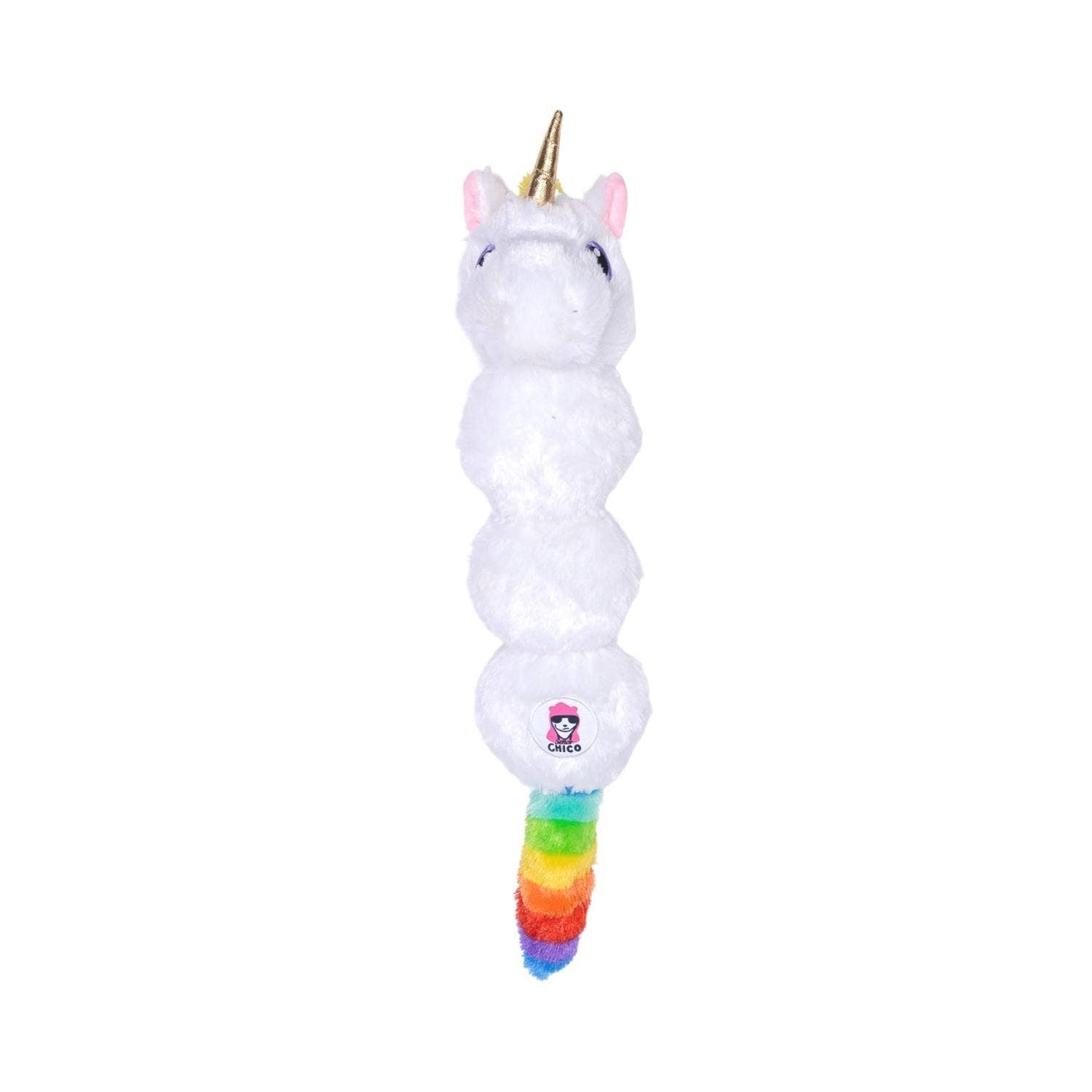 Dog Plush Toy Colorful Unicorn Squeaker Crinkle Paper Play - Main Feature View | Majestic Pet Kingdom