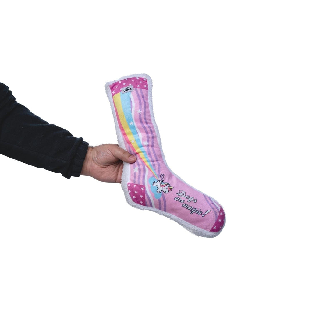 Whimsy Wonders Unicorn Squeaky Sock Plush Dog Toy