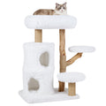 Modern Cat Tree for Indoor Cats 30.5 Cat Tower with Real Solid Wood Branches-White - Majestic Pet Kingdom