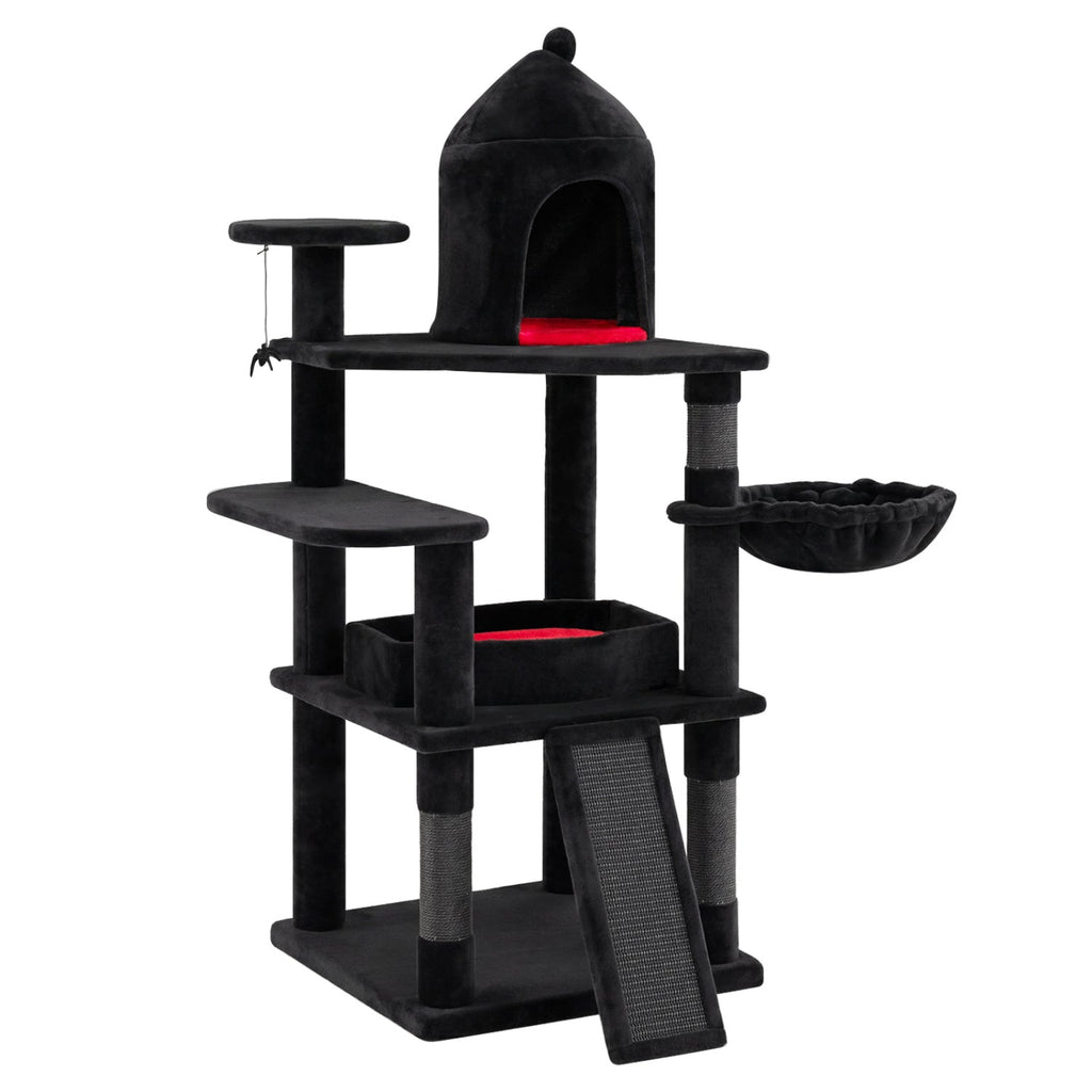 50-Inch Gothic Multi-Level Cat Tree with Castle House - Majestic Pet Kingdom