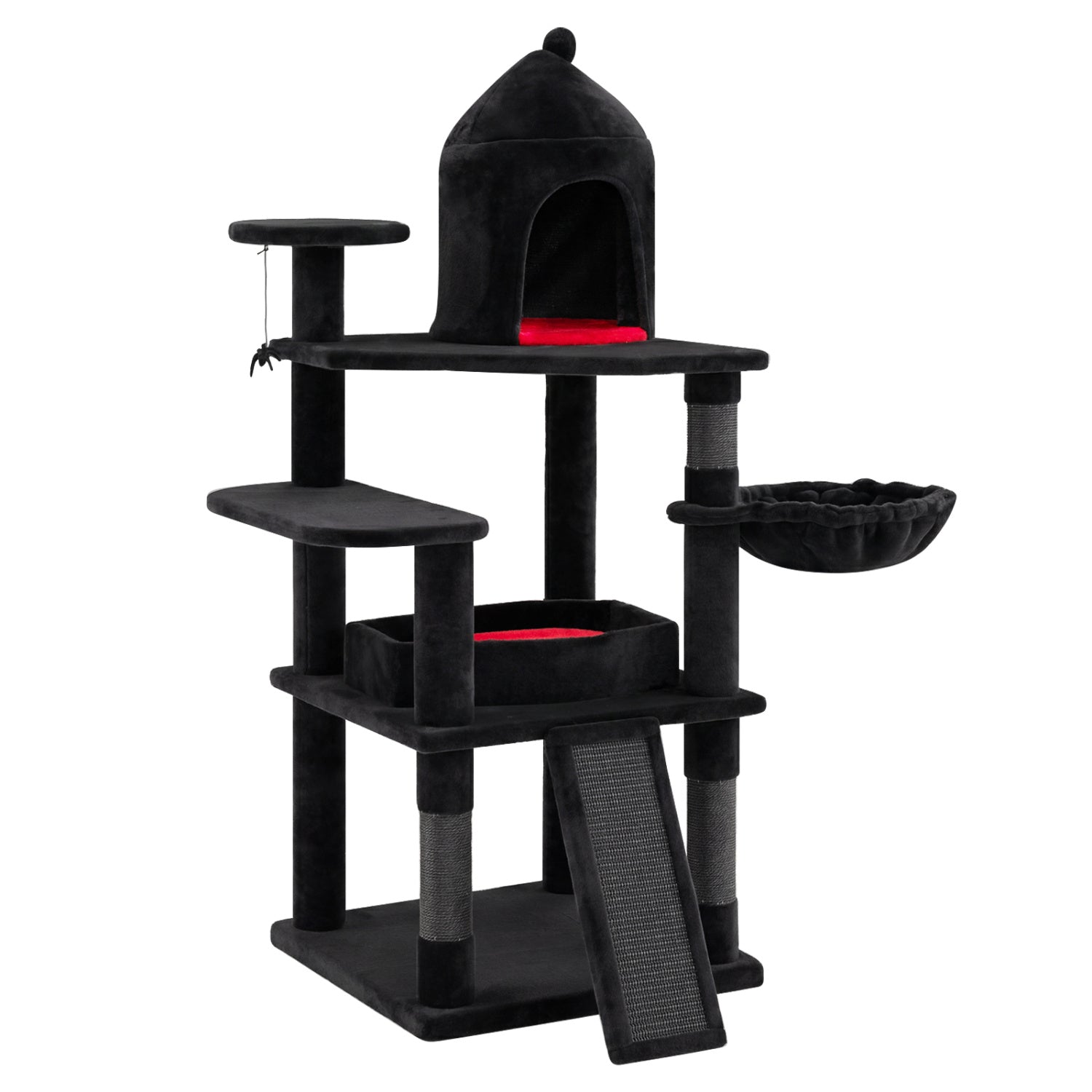 50-Inch Gothic Multi-Level Cat Tree with Castle House - Majestic Pet Kingdom