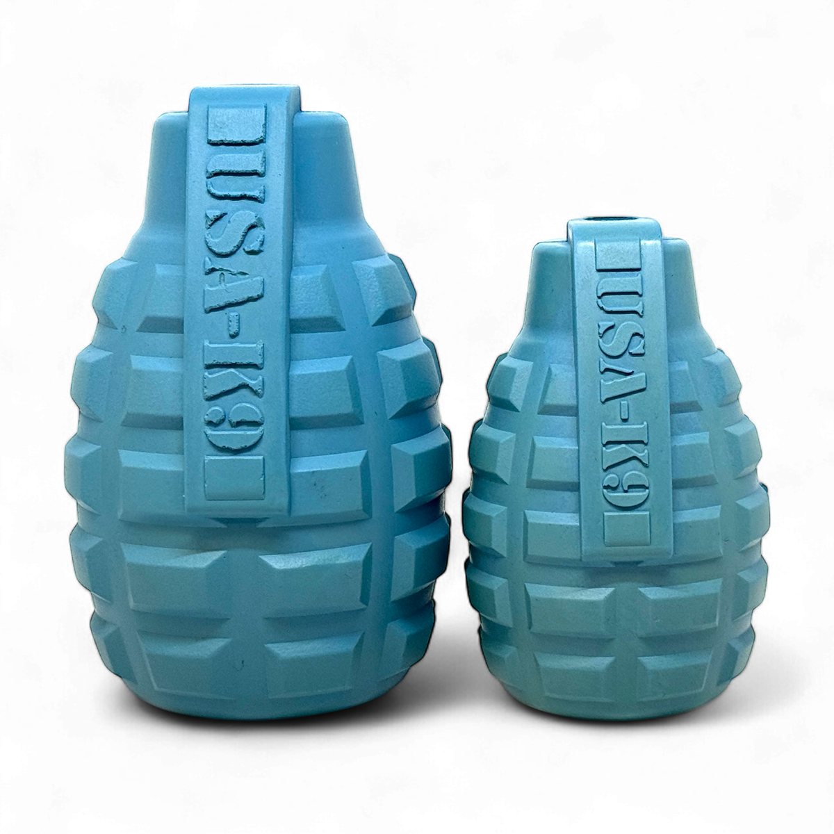 Dog Chew Toy K9 Grenade Shaped Rubber Treat Dispenser Chewer